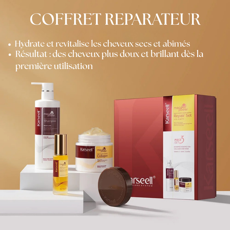 Coffret réparation intense - Shampooing, Masque et Huile Capillaire