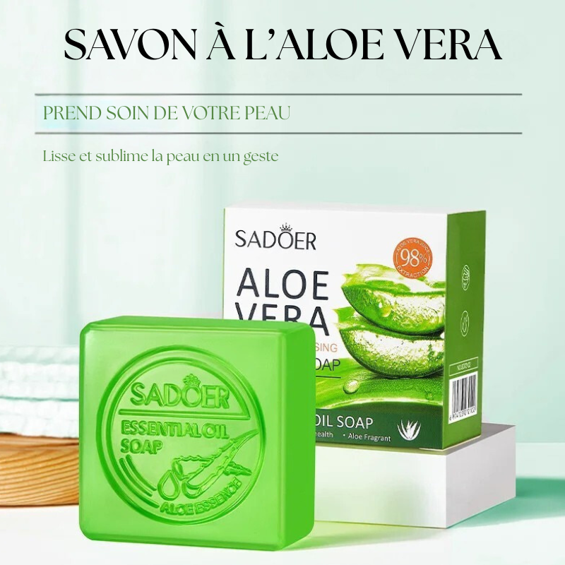 Savon à l'aloe vera. Hydrate et apaise la peau