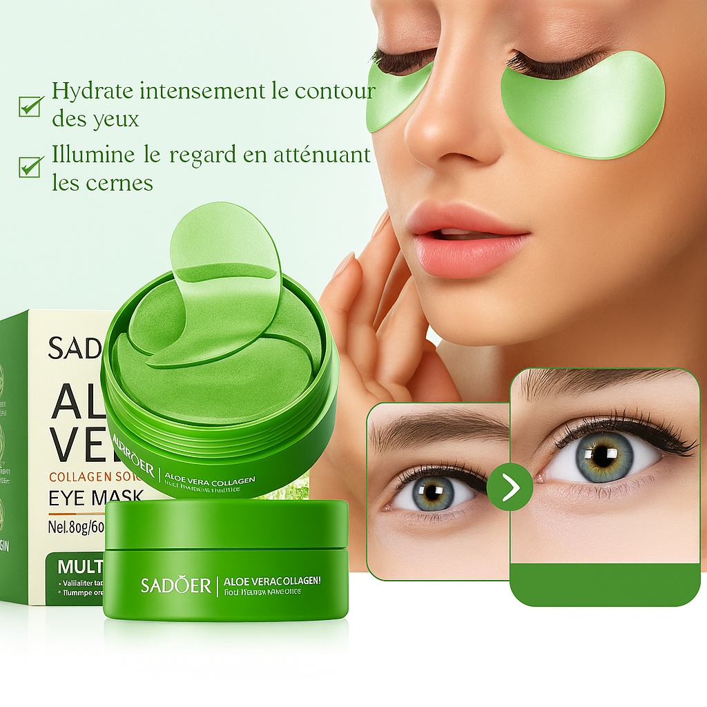 Patchs Anti-Cernes à l’Aloe Vera – Regard Frais & Lumineux