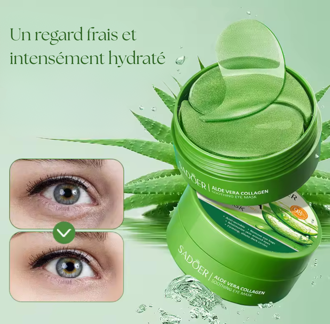Patchs Anti-Cernes à l’Aloe Vera – Regard Frais & Lumineux
